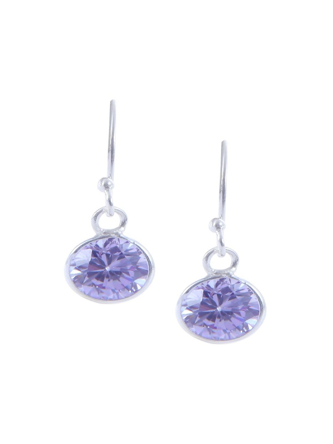

Abhooshan 92.5 Sterling Silver Plated Circular Drop Earrings, Purple