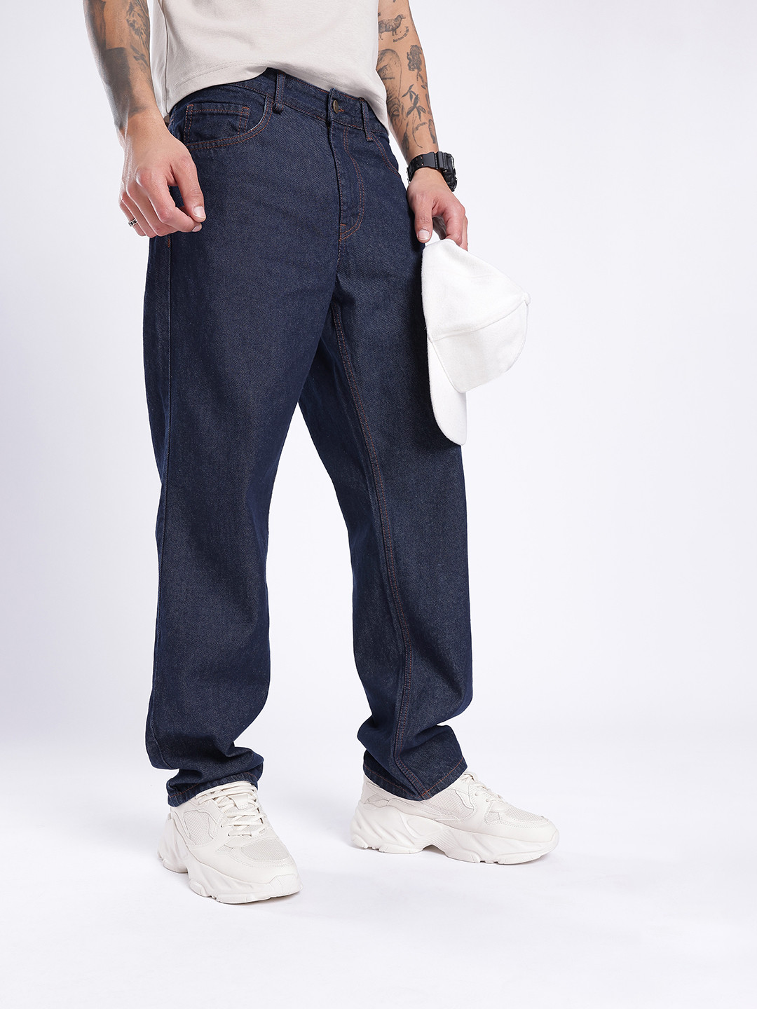 

glitchez Men Timeless Classic Straight Fit Jeans, Blue