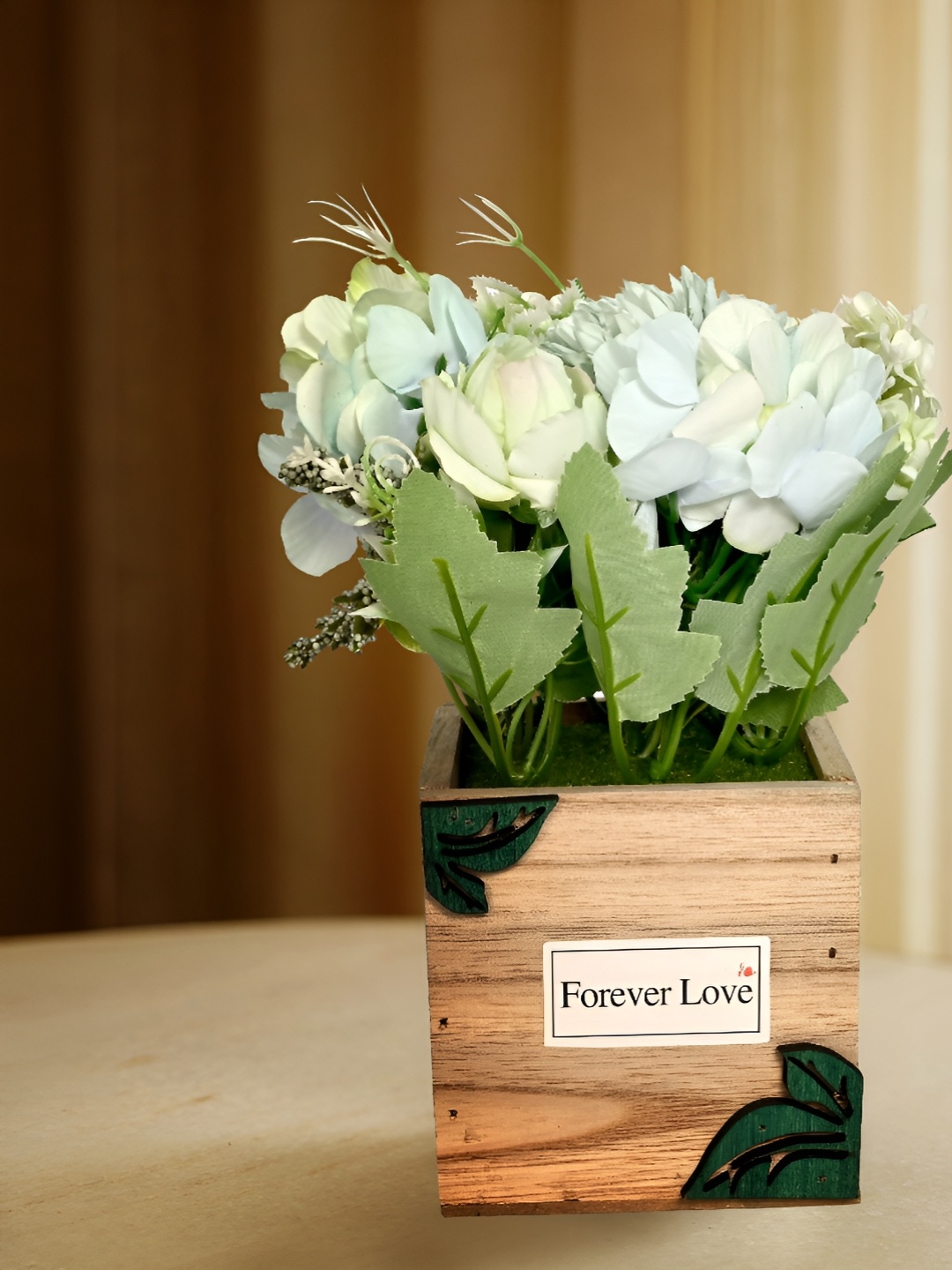 

Aura Blue 1 Pieces Rose Artificial Flower With Pot