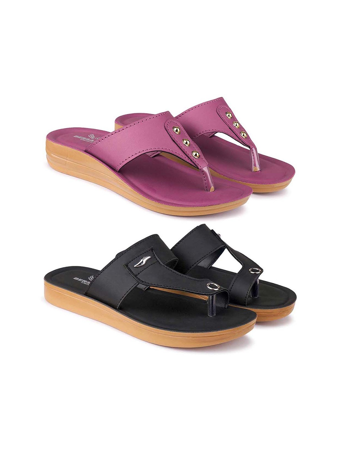 

BERSACHE Women Open Toe Flats, Purple
