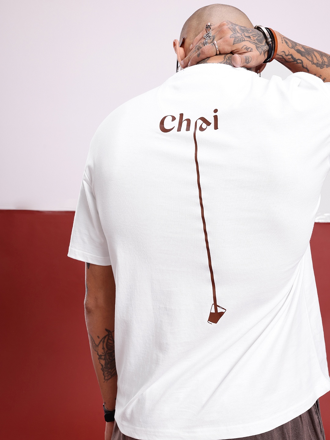 

glitchez Urban Easy Going Printed Oversized T-shirt, White