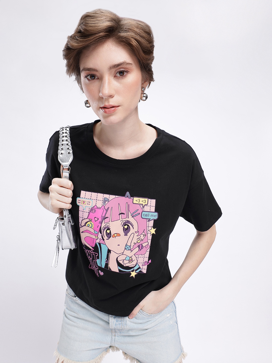 

DressBerry Subculture Swag Printed Relaxed Fit T-shirt, Black