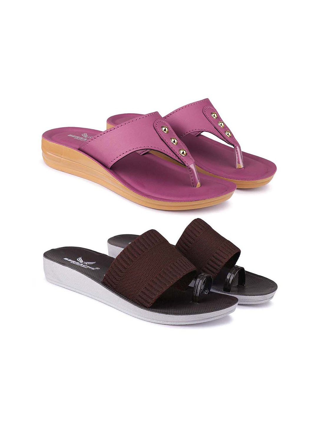 

BERSACHE Women Open Toe Flats, Purple