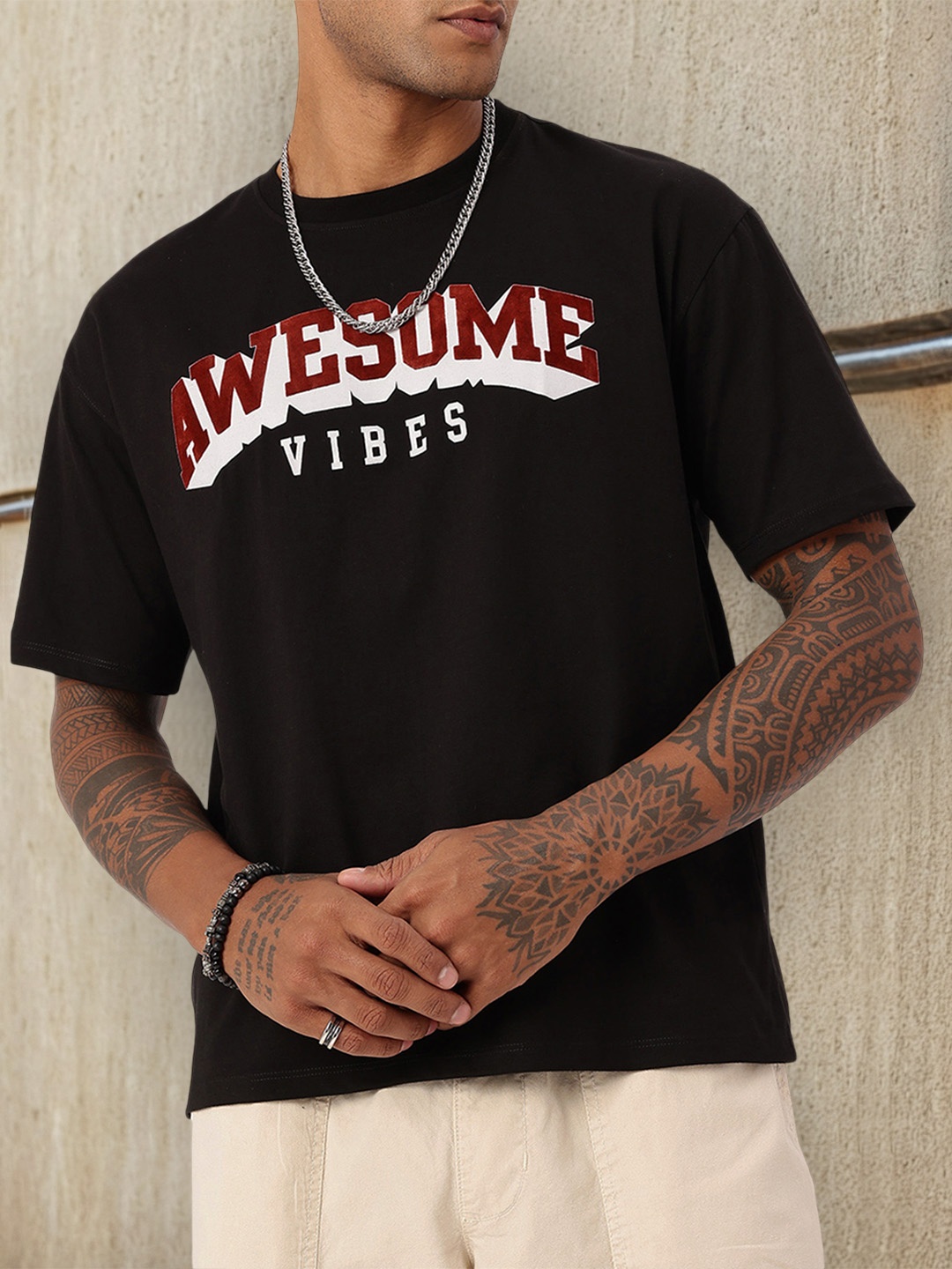 

Kook N Keech Urban Grunge Printed Relaxed Fit T-shirt, Black