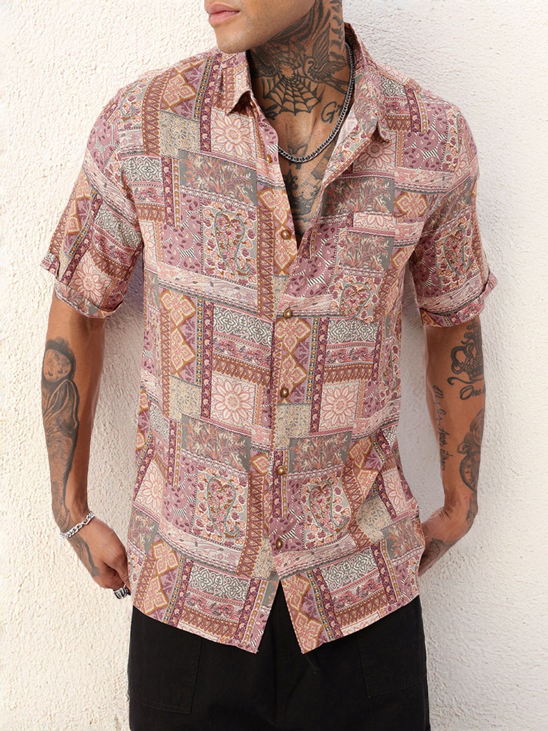 

Kook N Keech Urban Indie Ethnic Pattern Relaxed Shirt, Multi
