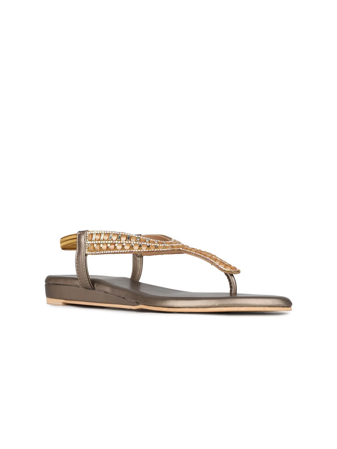 

Inc 5 Women Embellished T-Strap Flats, Gold