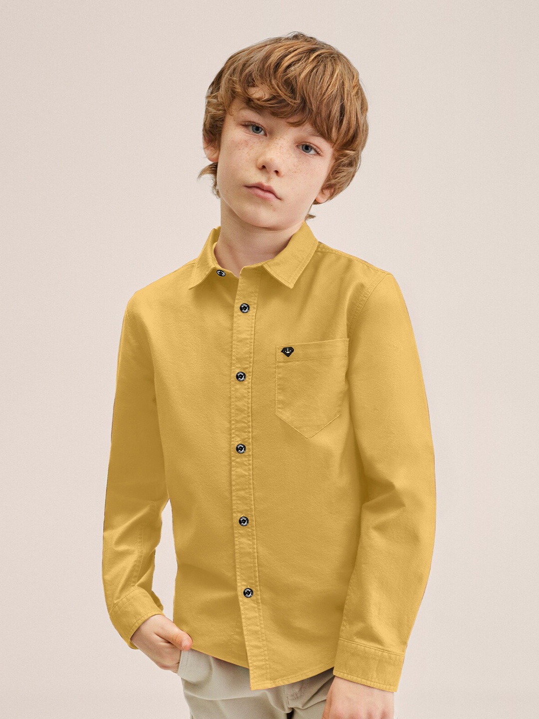 

SKY PEARL Boys Comfort Opaque Casual Shirt, Yellow