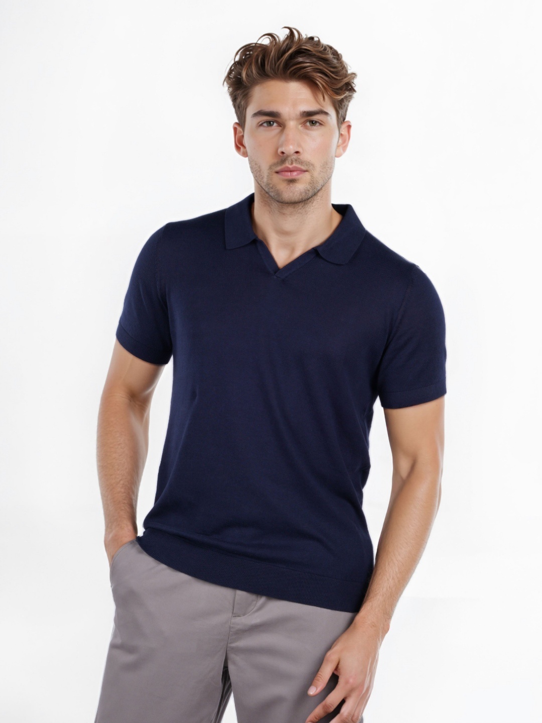 

Celio Men Polo Collar Pockets Slim Fit T-shirt, Navy blue