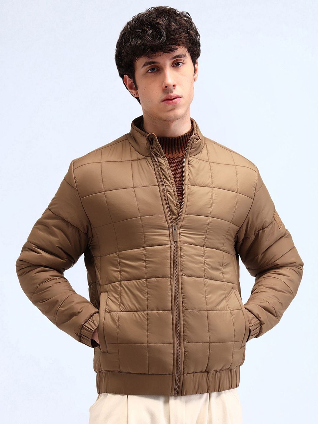 

Flying Machine Men Quilted Jacket, Brown