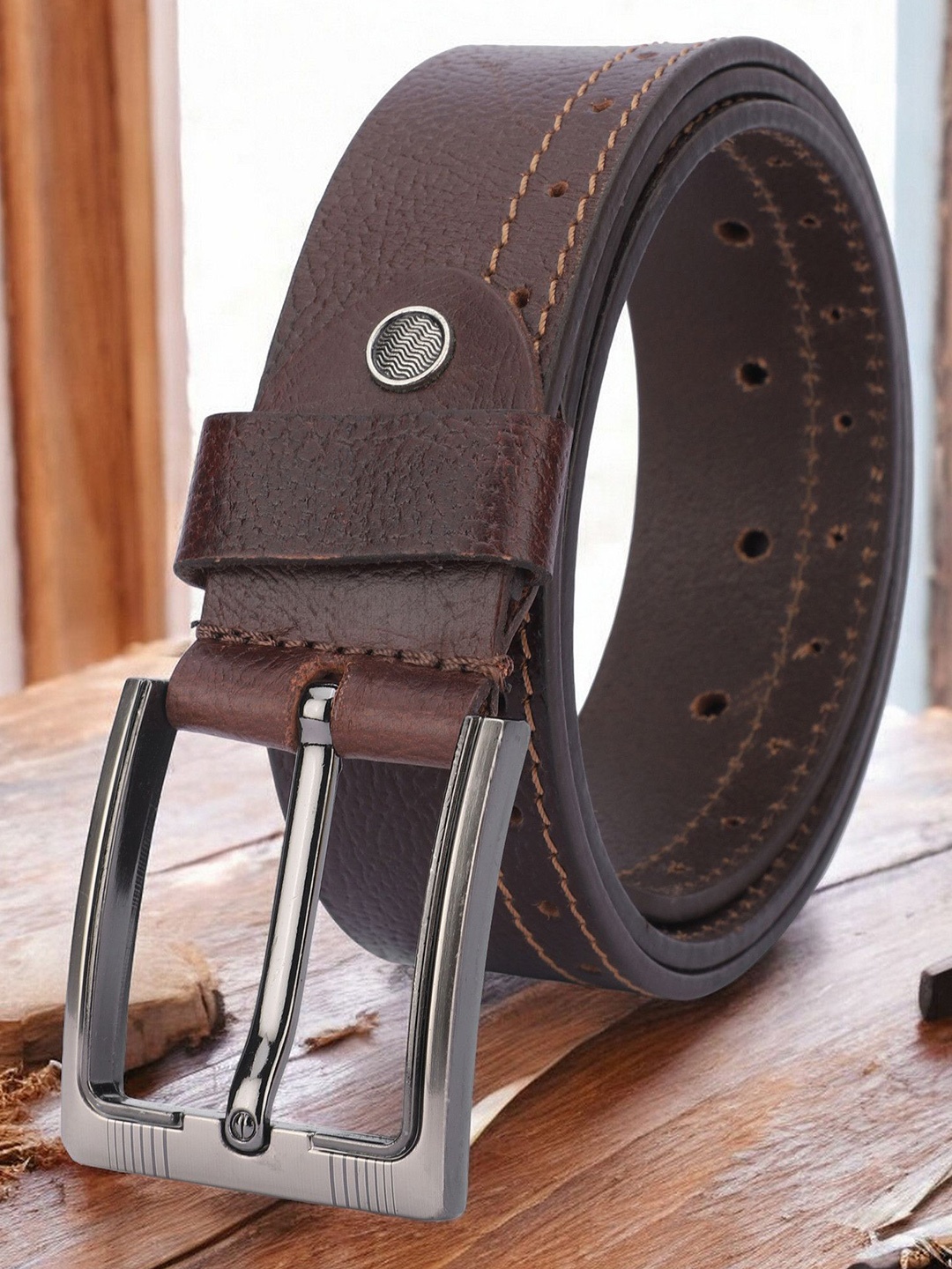 

The Roadster Lifestyle Co Genuine Leather Casual Belt, Brown