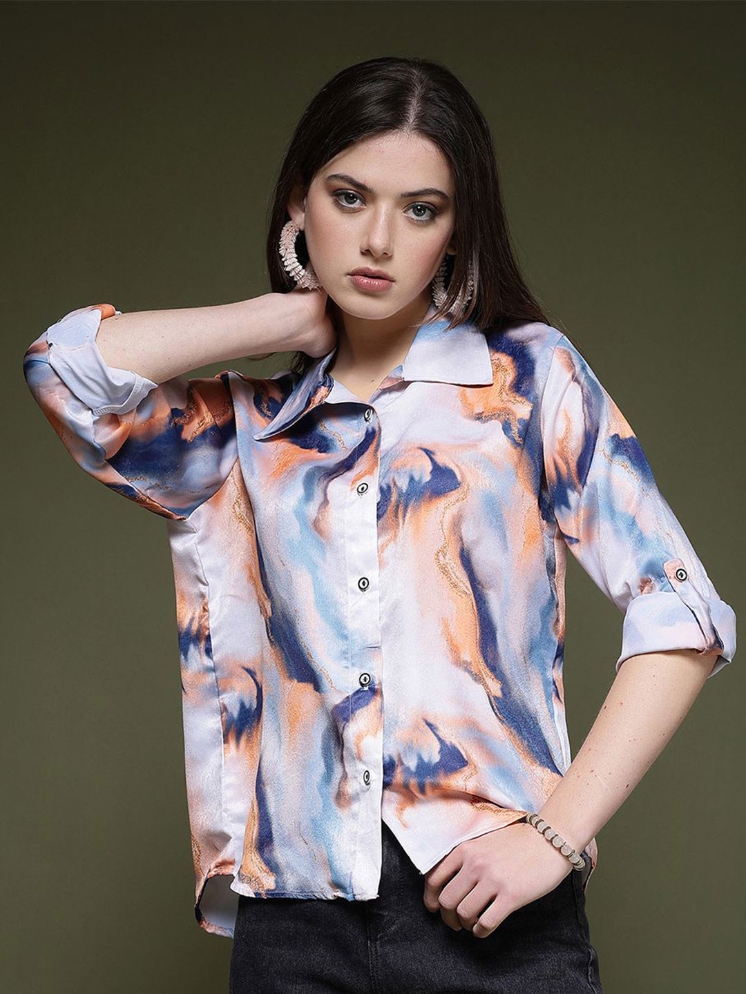 

Moda Rapido Women Opaque Printed Casual Shirt, White
