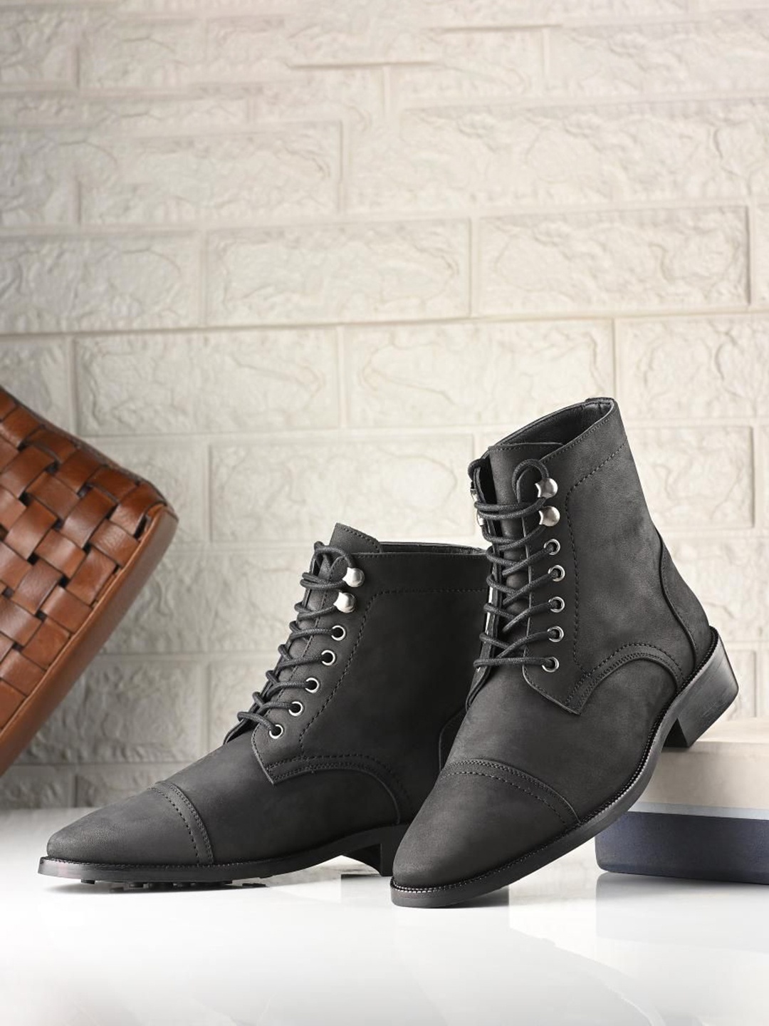 

MILLE DOLLARI Men Casual Block-Heeled Regular Boots, Black