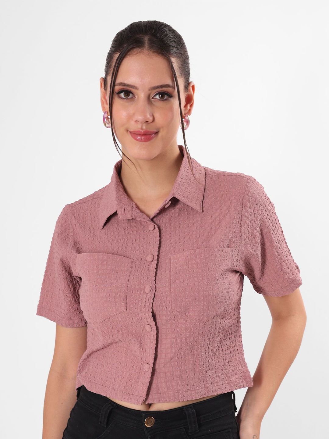 

clobug Women Relaxed Opaque Casual Shirt, Pink