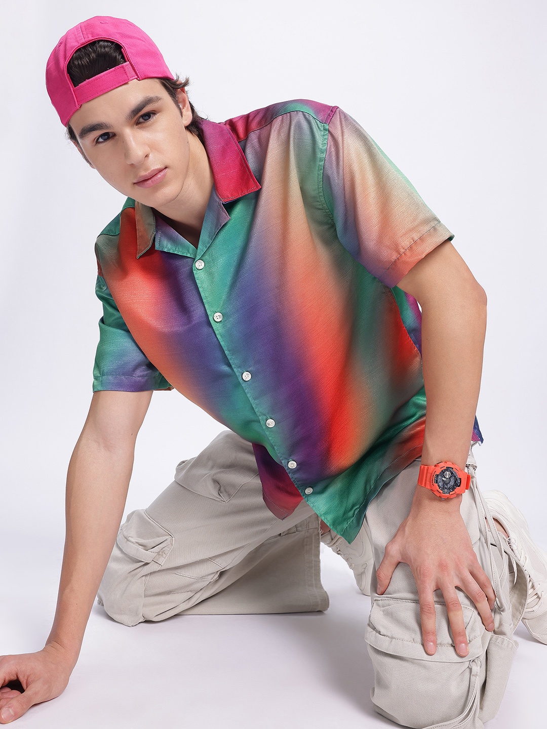 

Kook N Keech Sunset Blend Ombre Print Casual Shirt, Multi