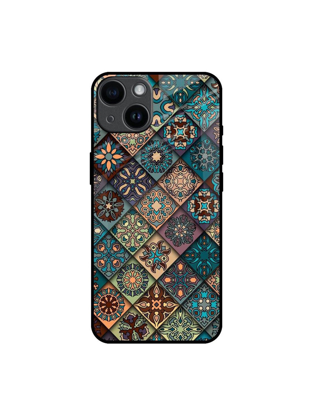 

QRIOH Quirky Printed iPhone 14 Back Case Mobile Accessories, Turquoise blue