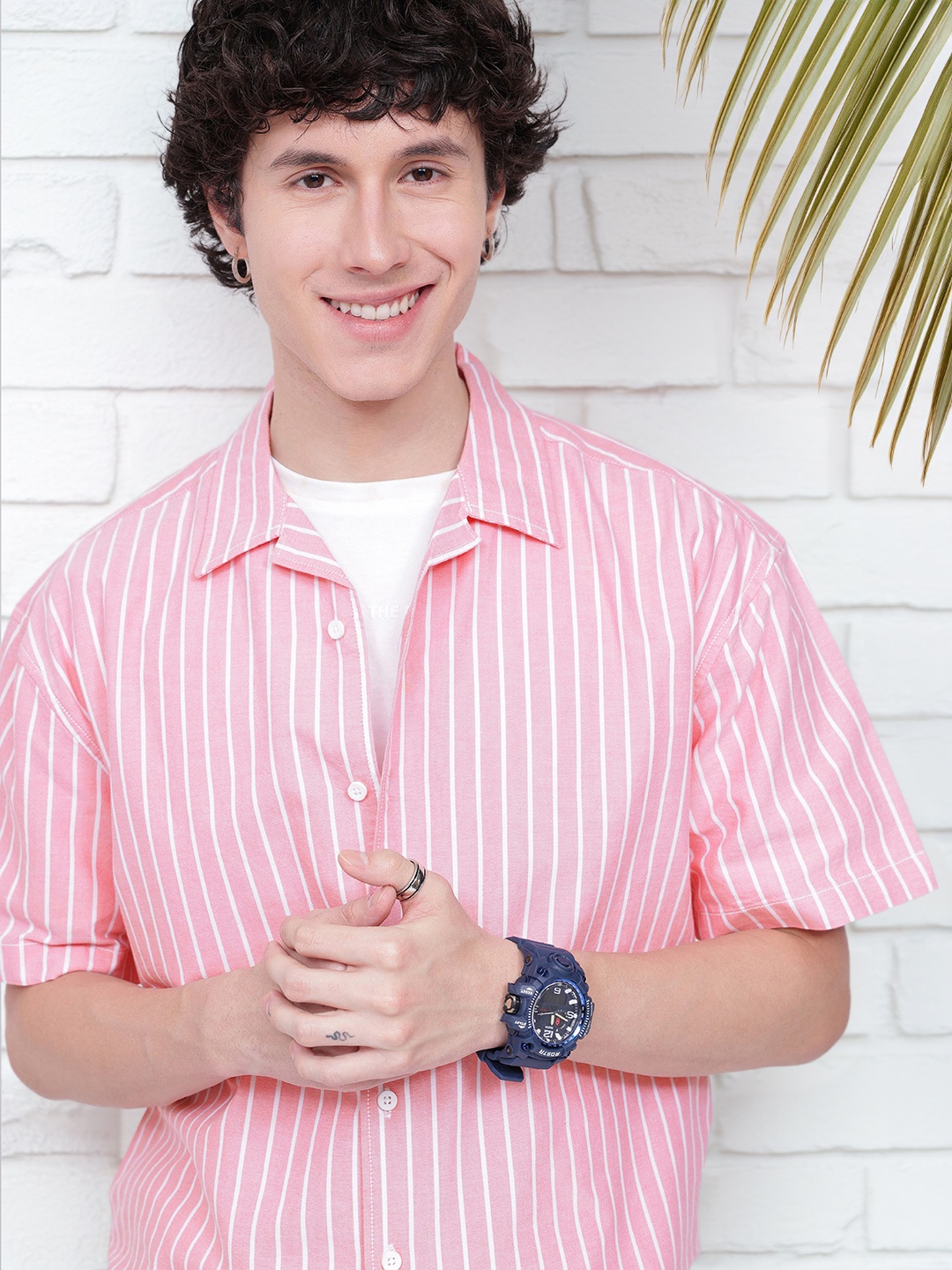 

Kook N Keech Playfully Preppy Striped Relaxed Shirt, Pink