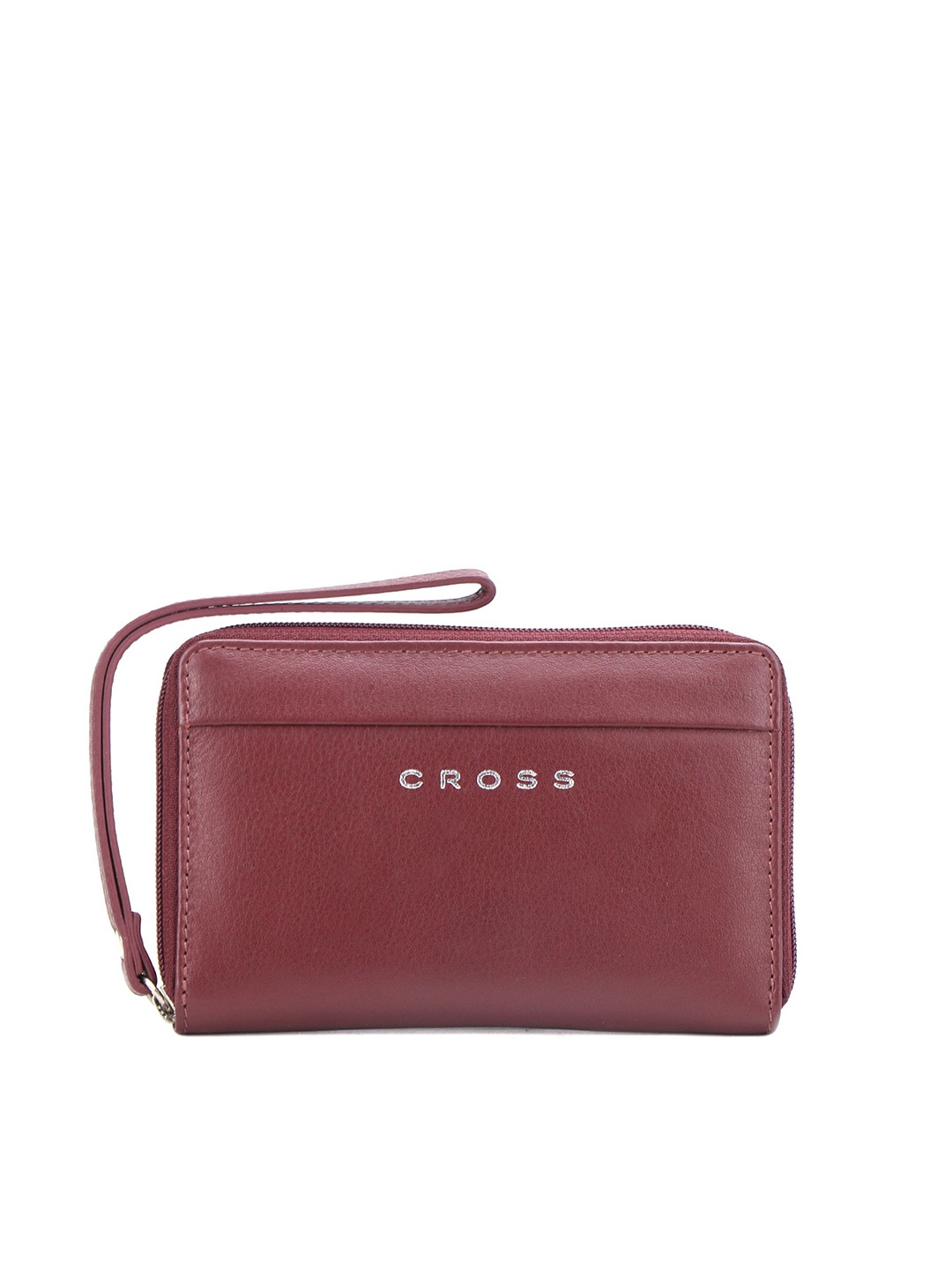 

Cross Men Printed Leather Zip Around Wallet, Maroon