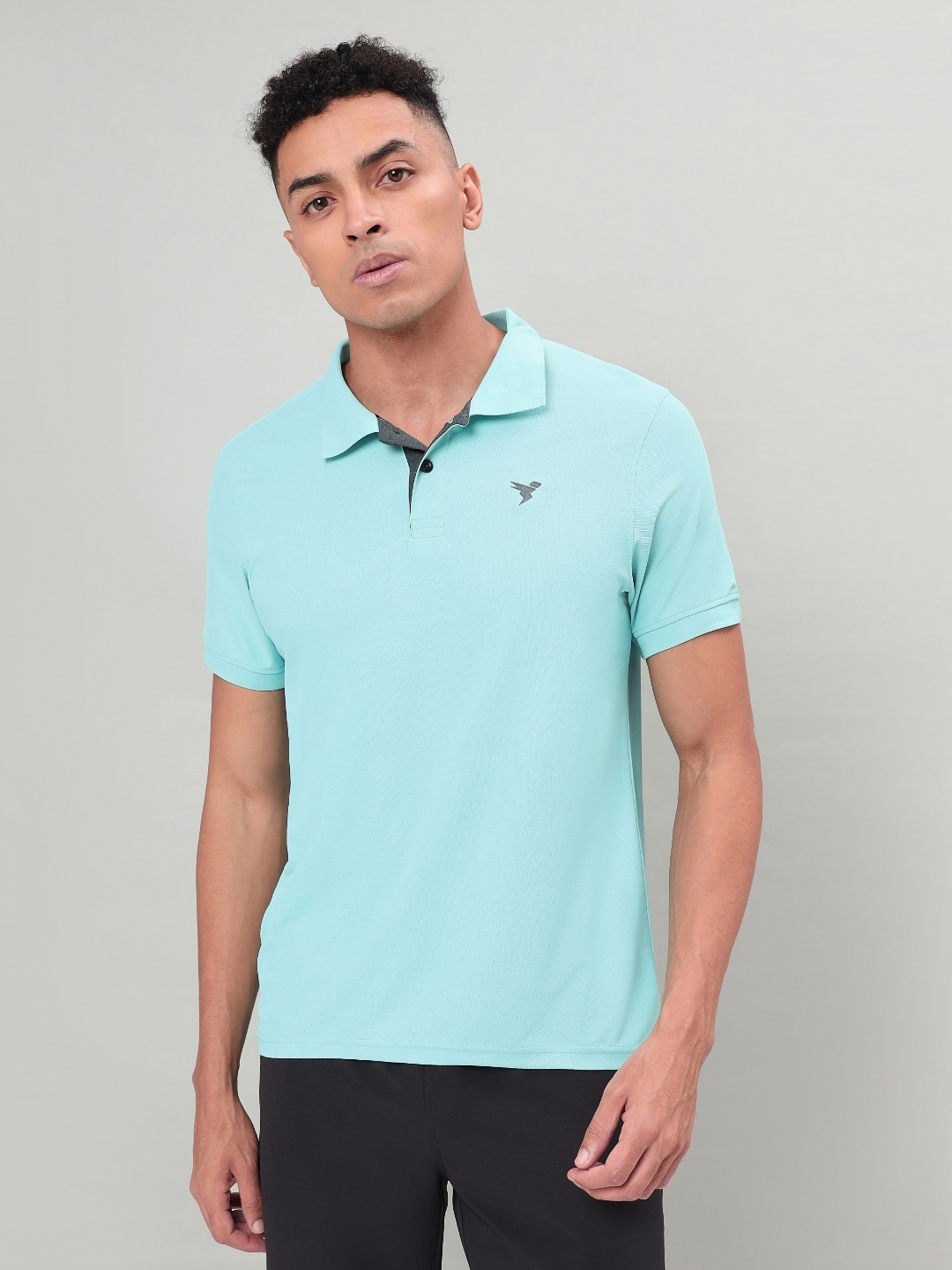 

Technosport Men Polo Collar Antimicrobial Slim Fit T-shirt, Green
