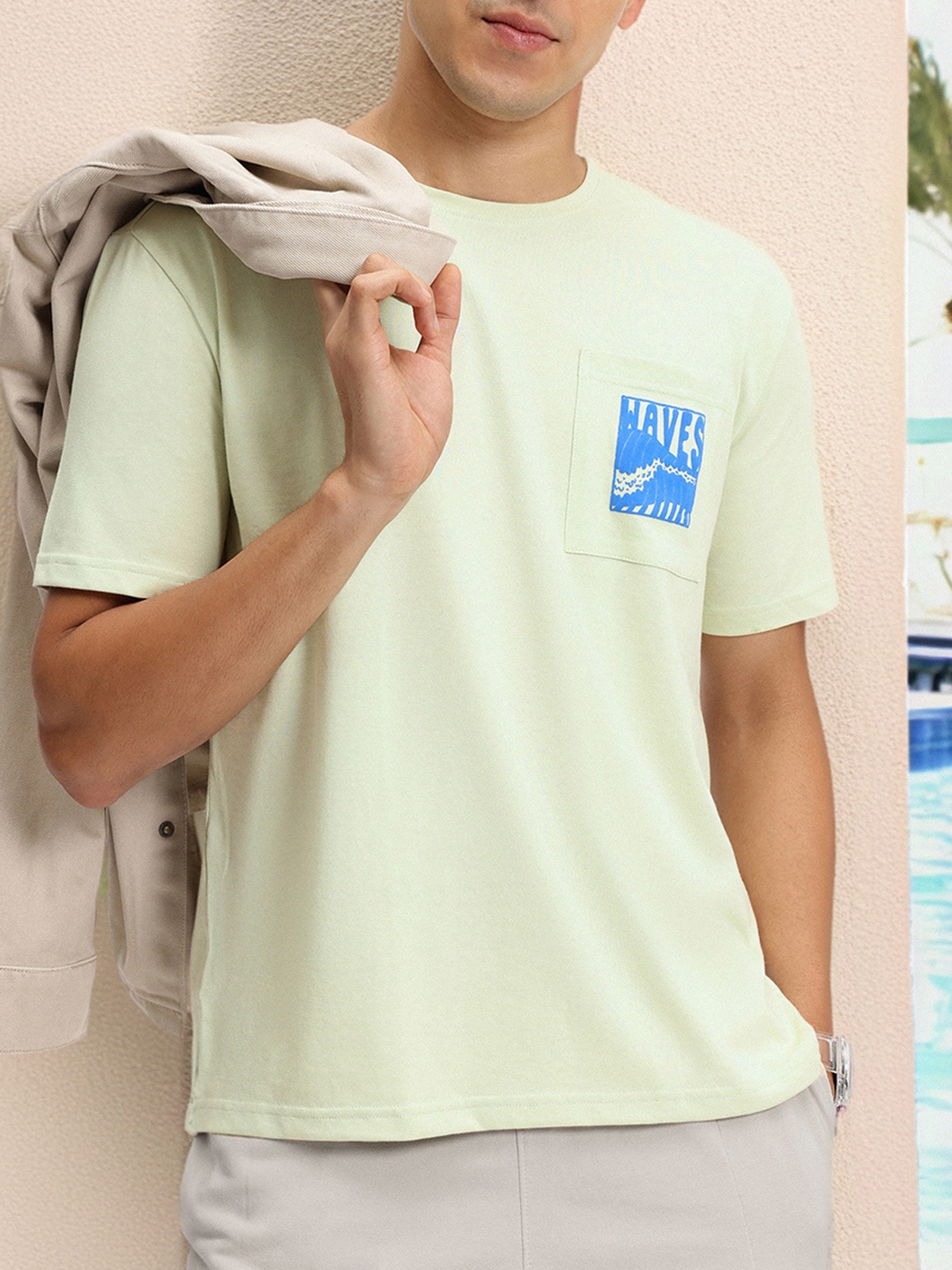 

Kook N Keech Minimalist Mood Patch Pocket T-shirt, Green