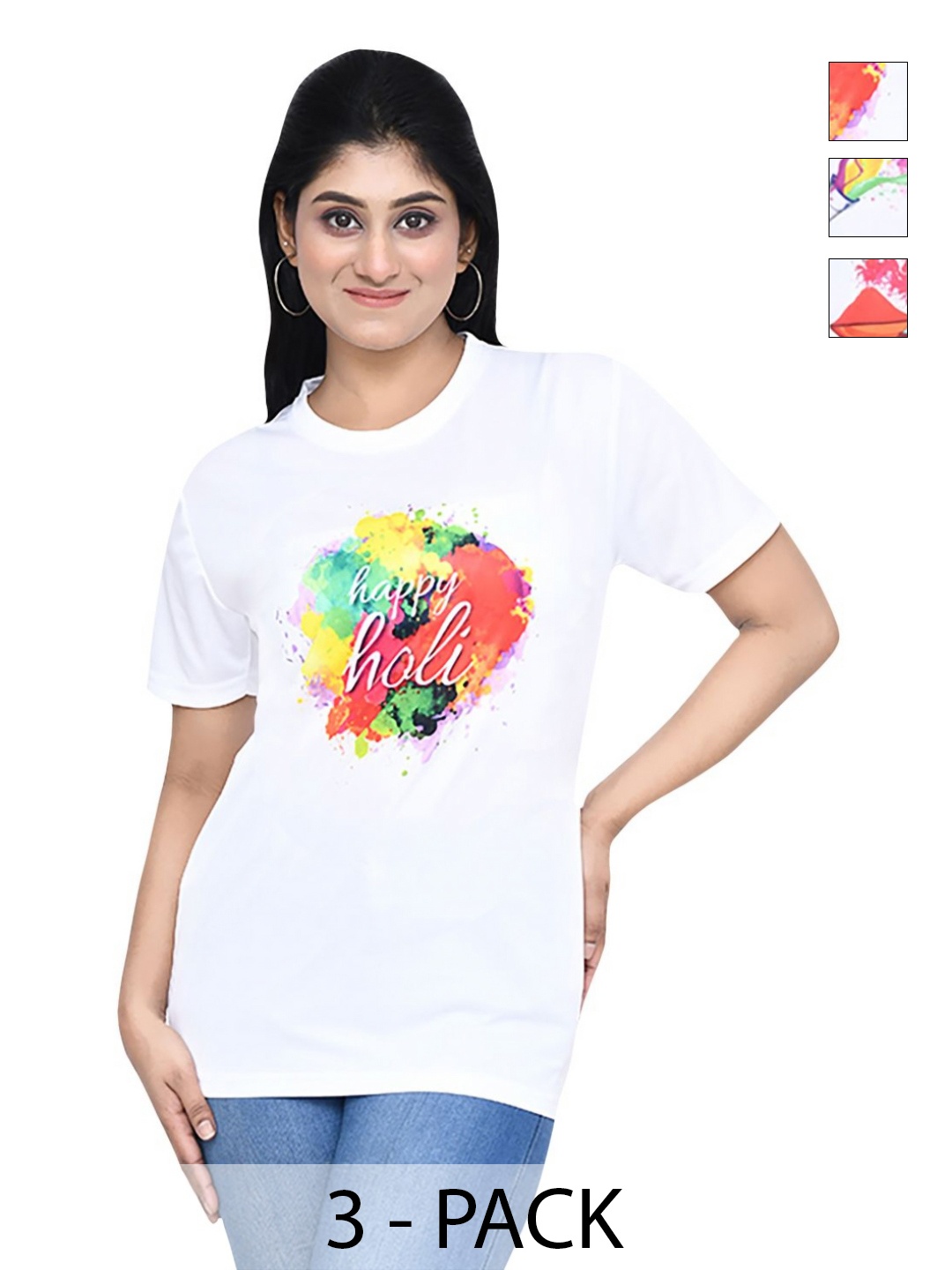 

RAPL Women 3 Printed T-shirt, White