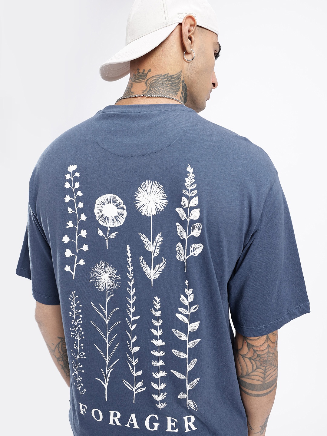 

glitchez Urban Bloom Printed Relaxed Fit T-shirt, Blue