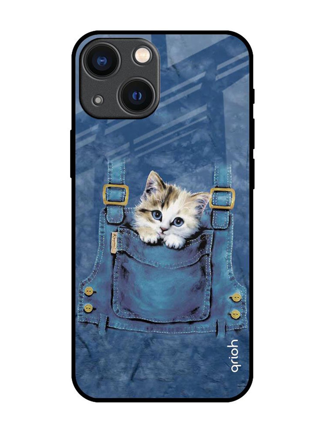 

QRIOH Quirky Printed iPhone 14 Plus Back Case Mobile Accessories, Blue