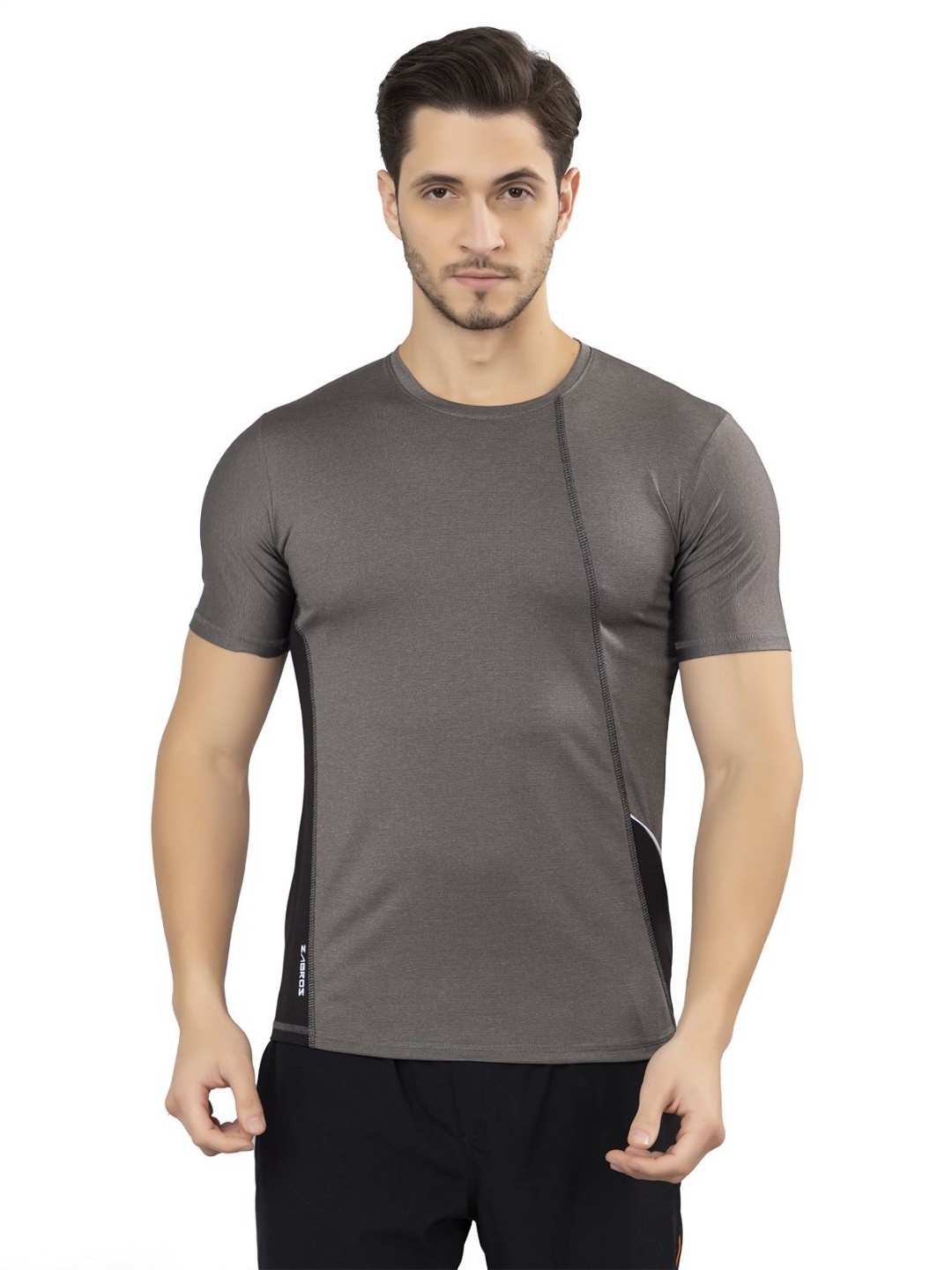 

Z Zagros Men Typography Pockets T-shirt, Grey