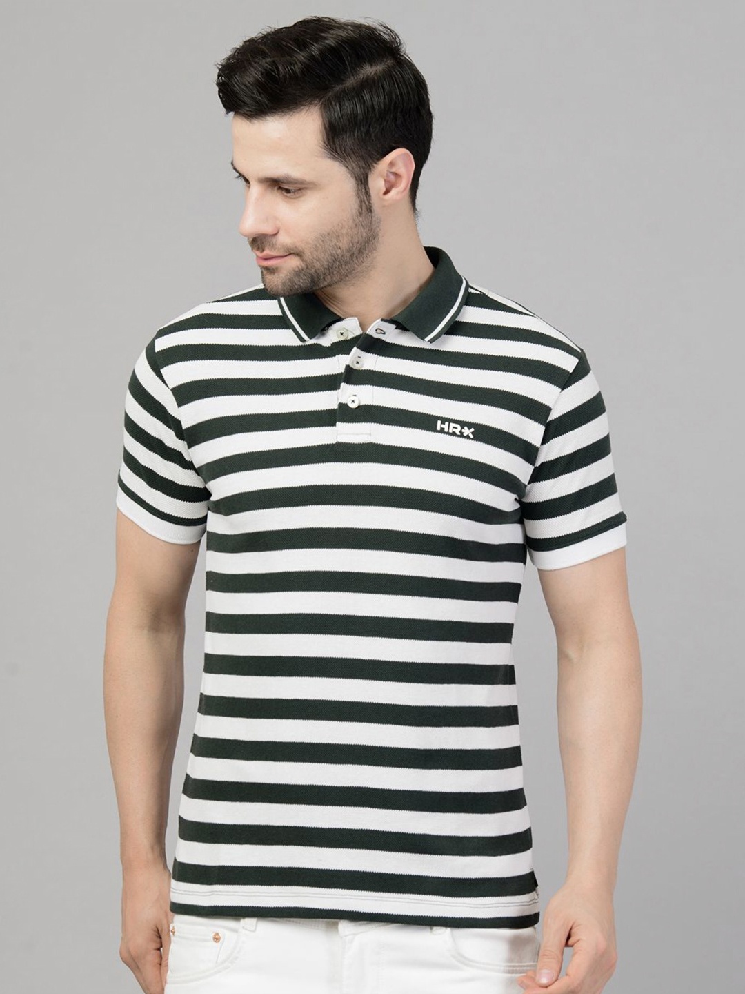 

HRX by Hrithik Roshan Men Polo Collar Monochrome T-shirt, Green