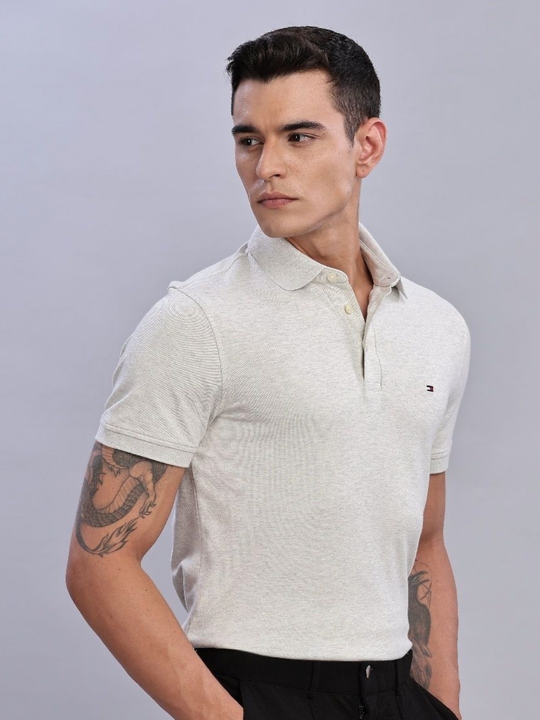 

Tommy Hilfiger Men Polo Collar T-shirt, Grey