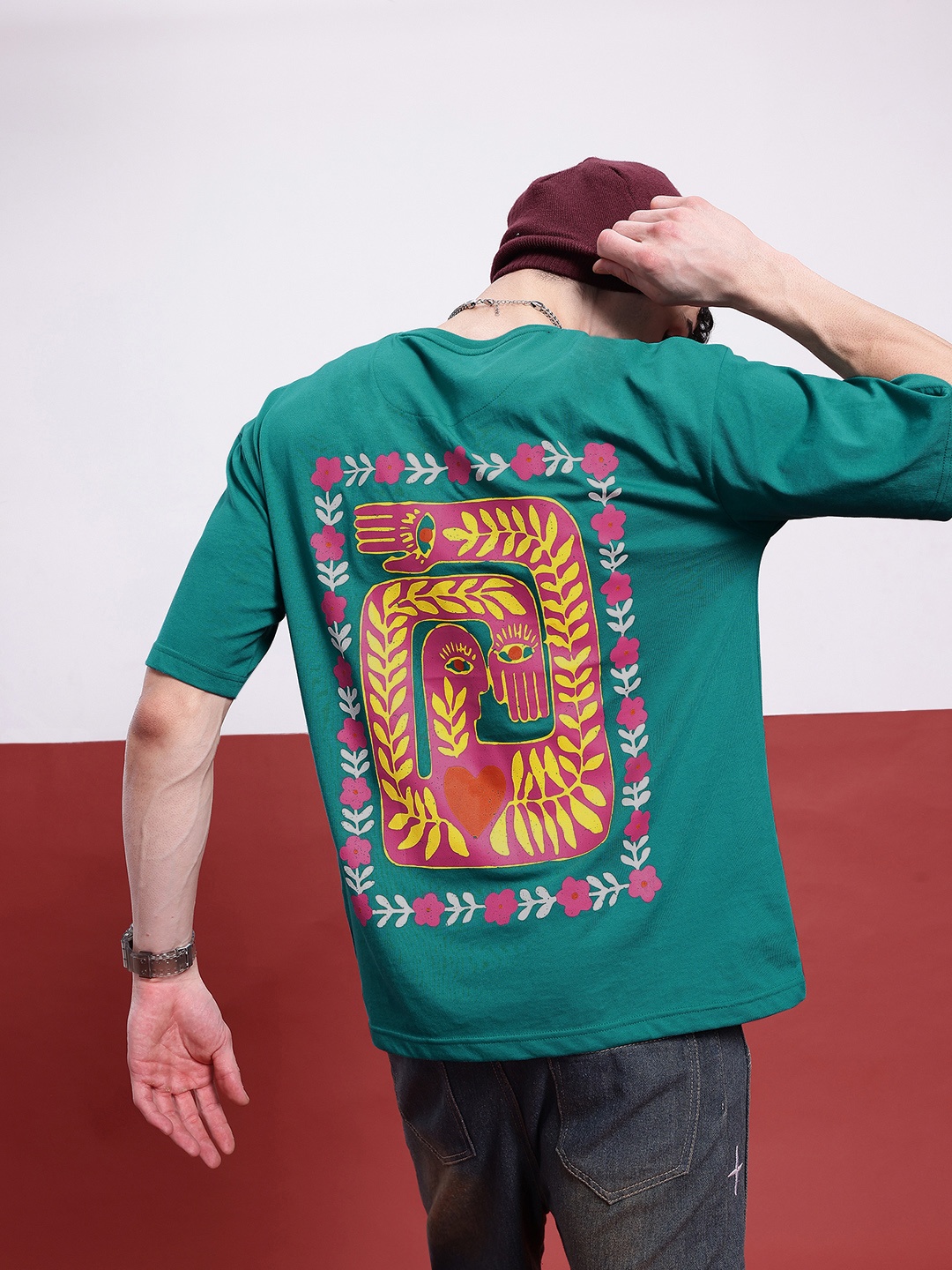

Kook N Keech Expression Hustle Printed Relaxed Fit T-shirt, Green
