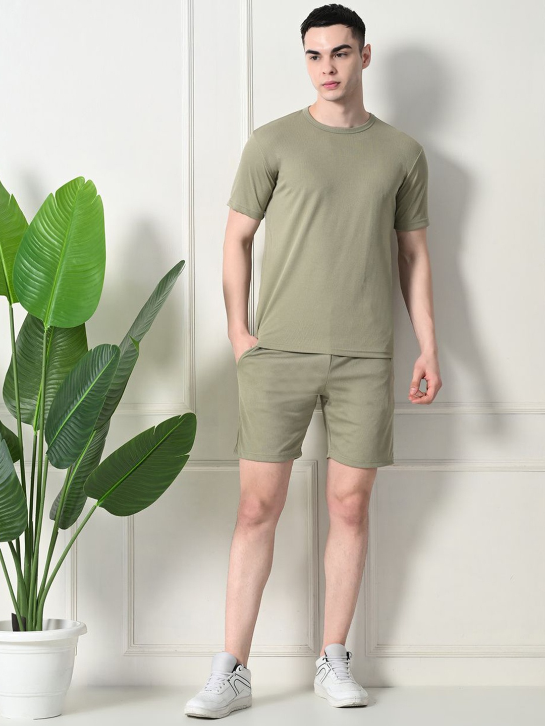 

CLAFOUTIS Round Neck T-Shirt With Shorts, Teal