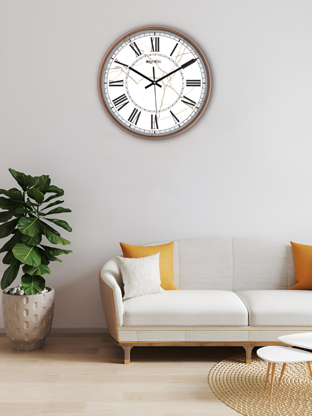

OLIVE TREE Copper-Toned & White Traditional Wall Clock