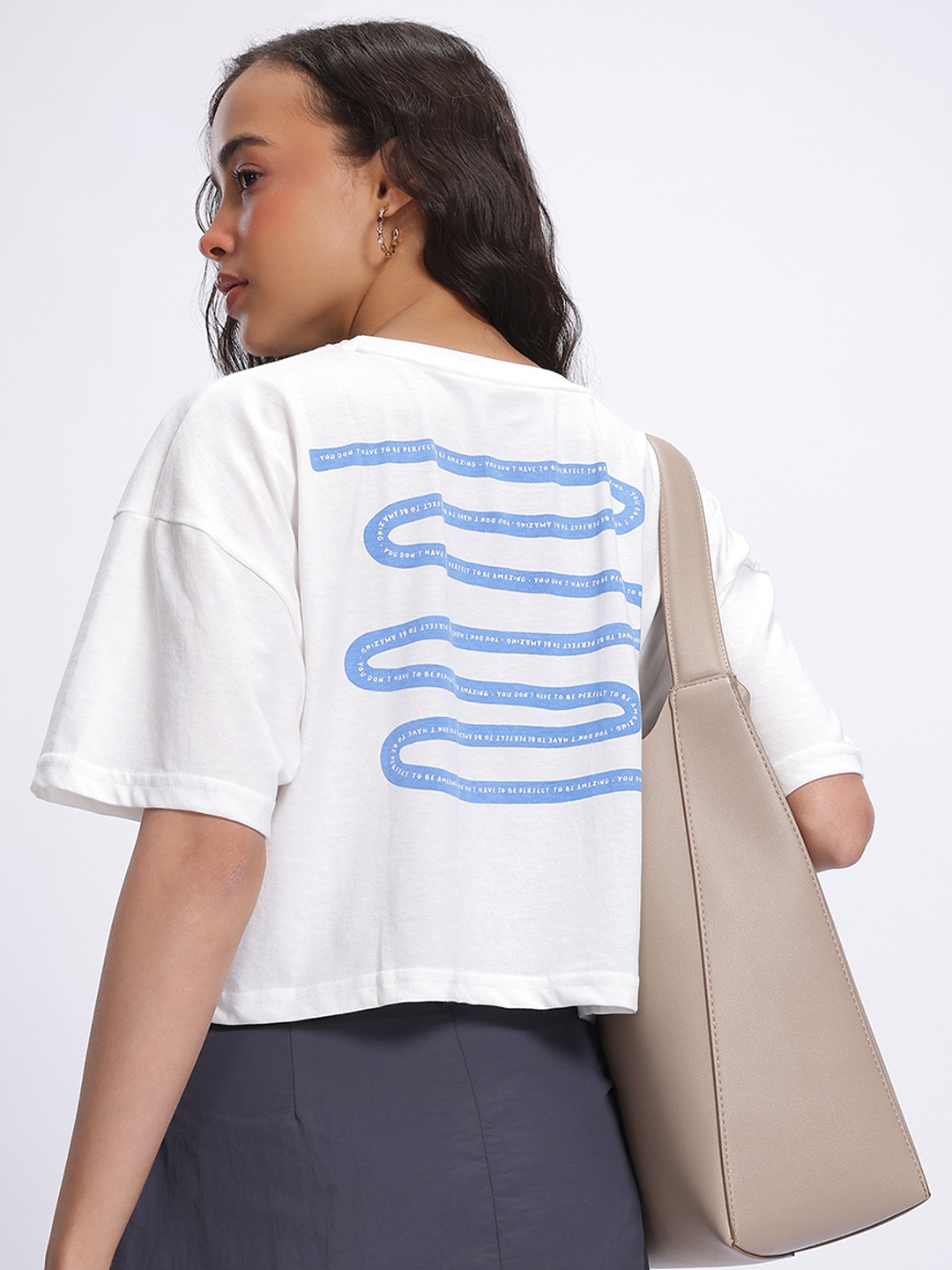 

glitchez Abstract Print Boxy Fit T-shirt, White