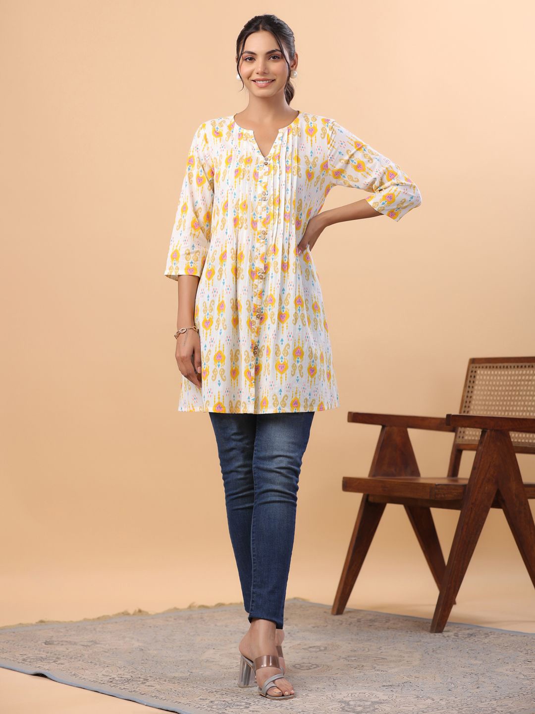 

KALINI Printed Tunic, White