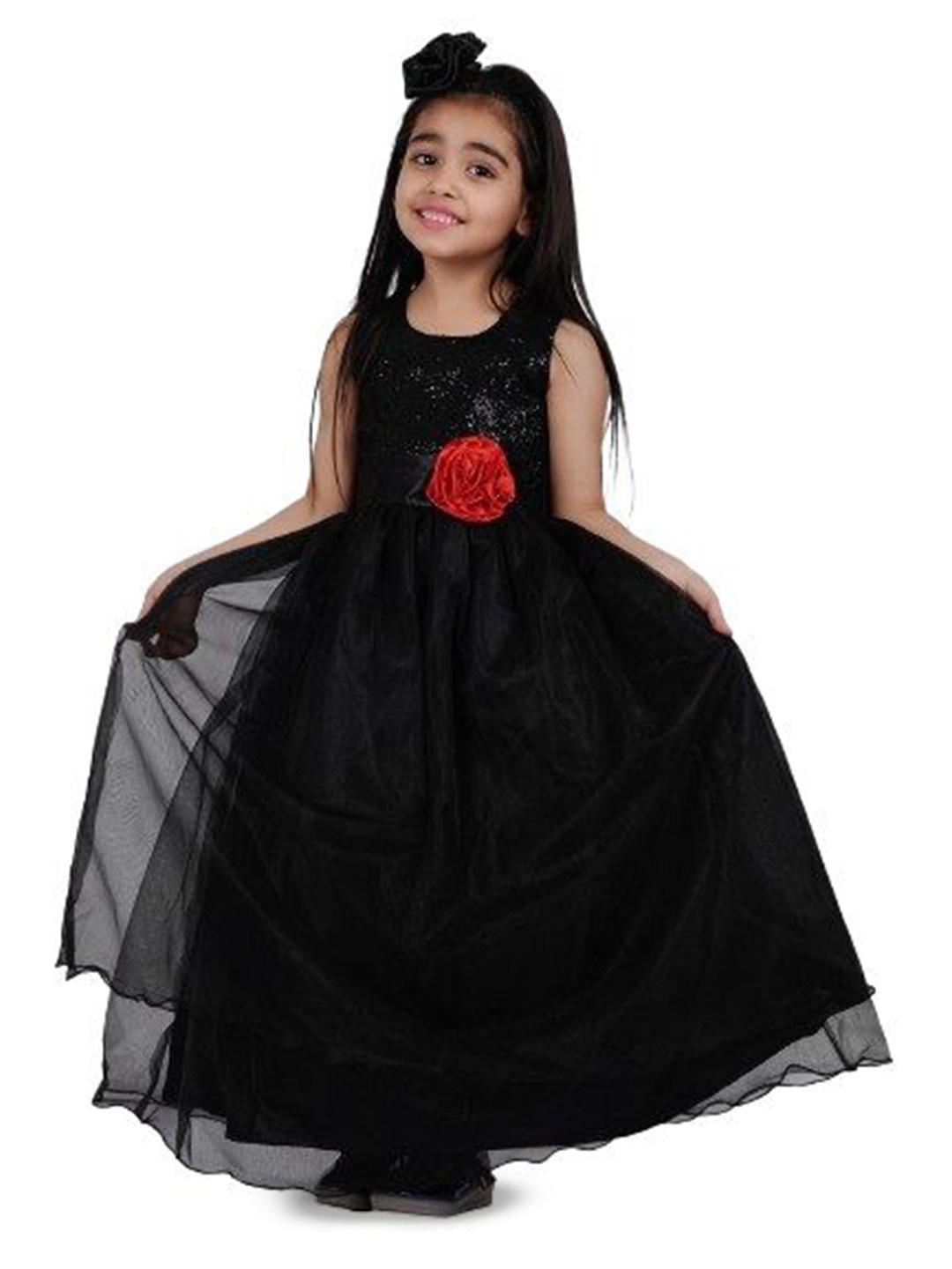 

Wow Princess Net A-Line Maxi Dress, Black