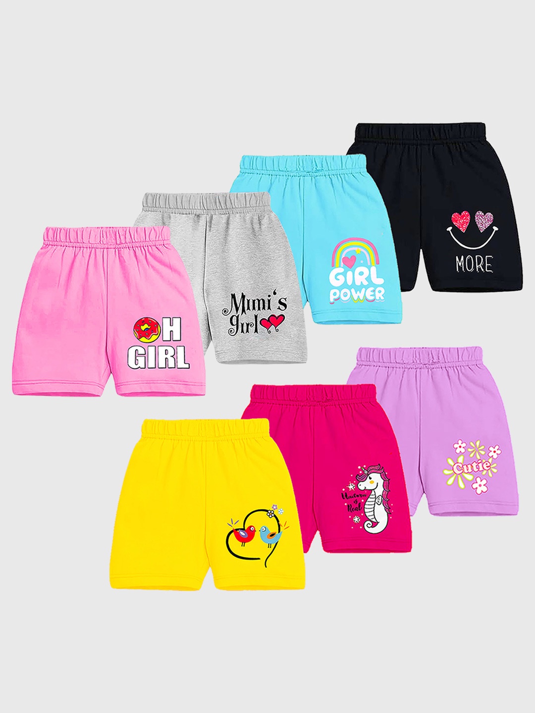 

KUCHIPOO Girls Printed Shorts, Pink