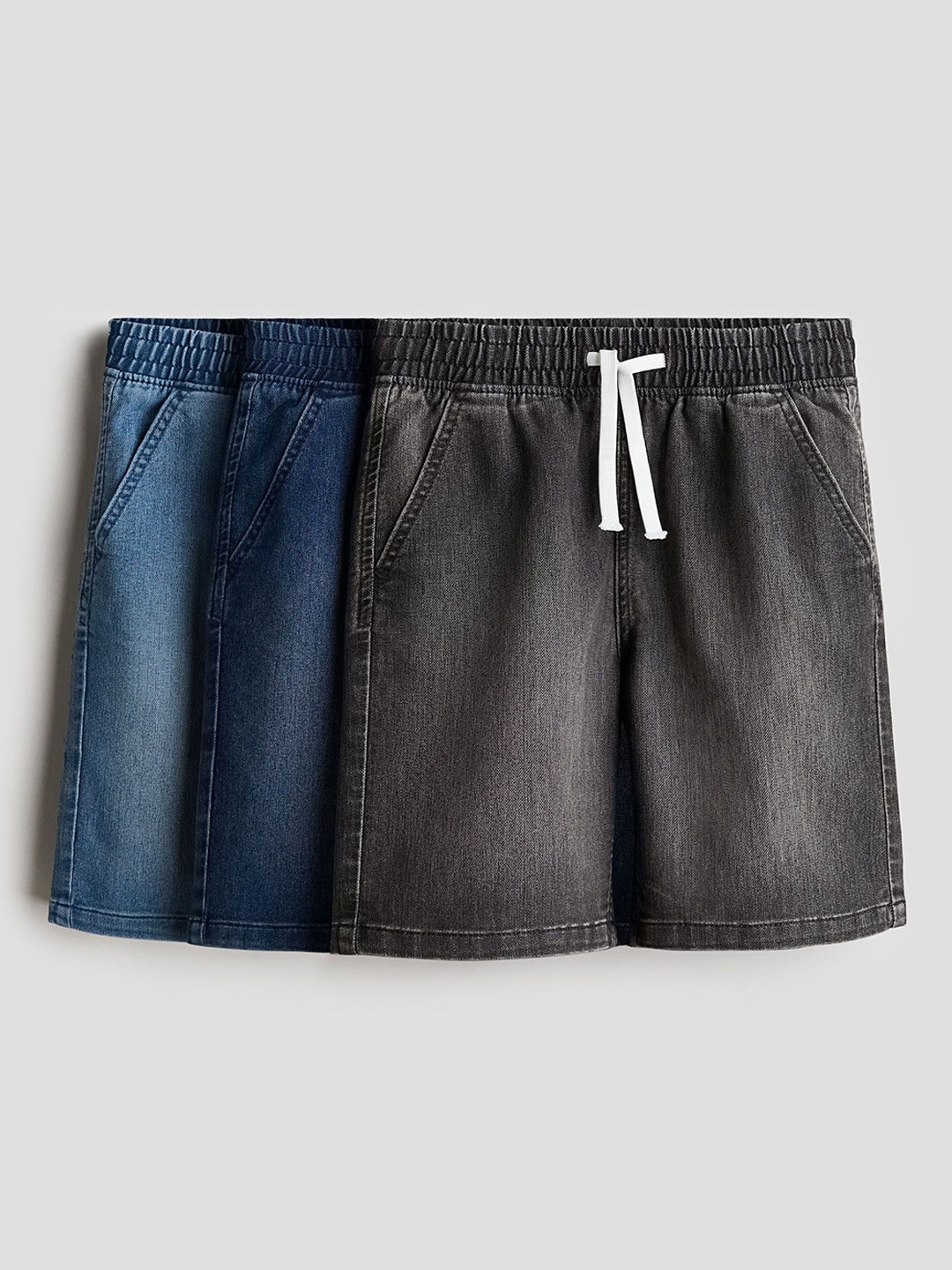 

H&M 3-Pack Denim Shorts, Blue