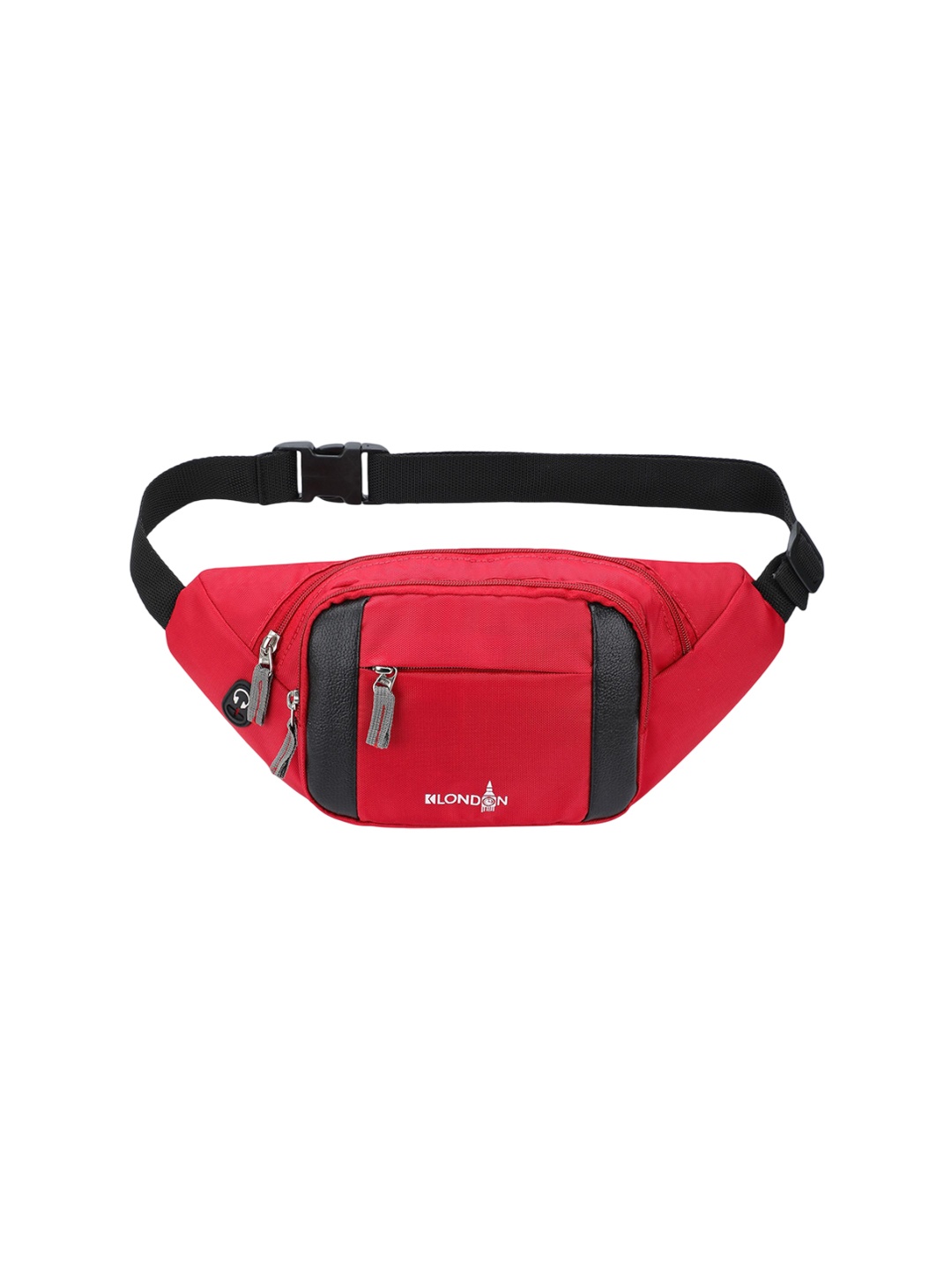 

K London Colorblocked Belt Stylish Waist Pouch, Red