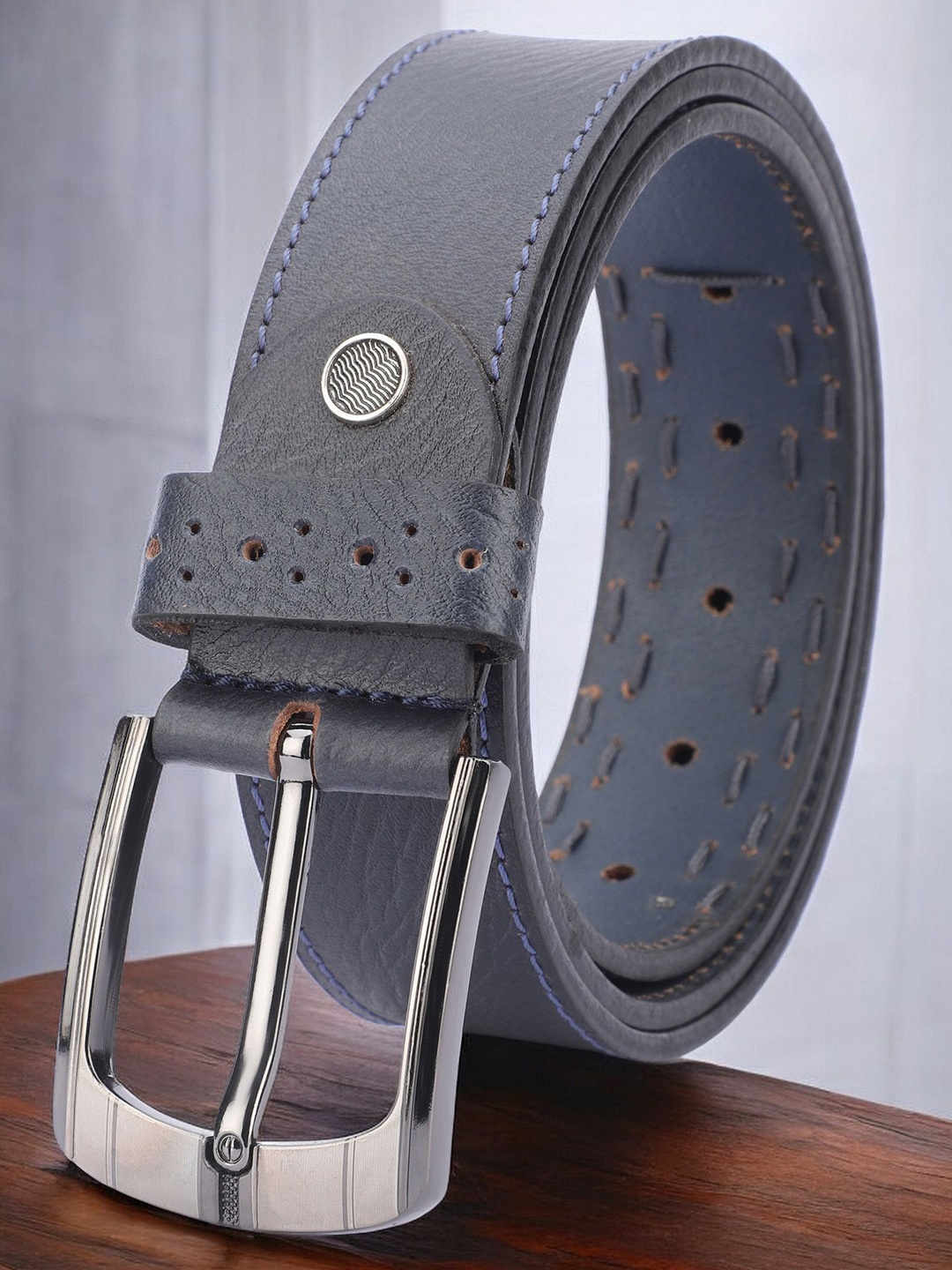 

The Roadster Lifestyle Co Genuine Leather Casual Belt, Blue