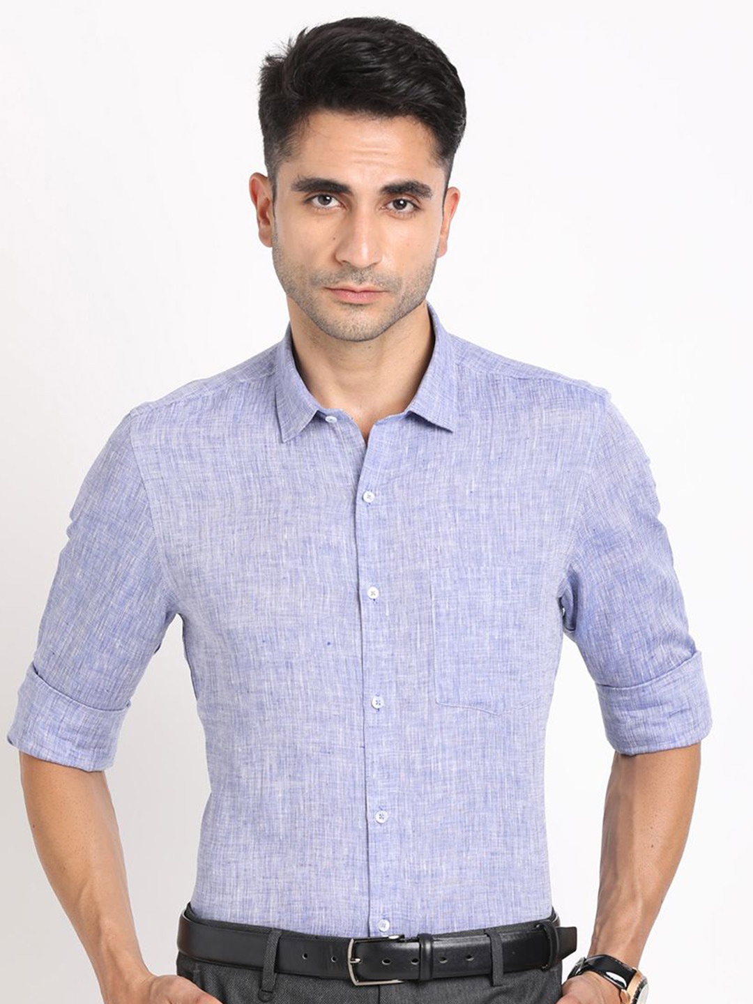 

Turtle Men Classic Slim Fit Opaque Formal Shirt, Violet