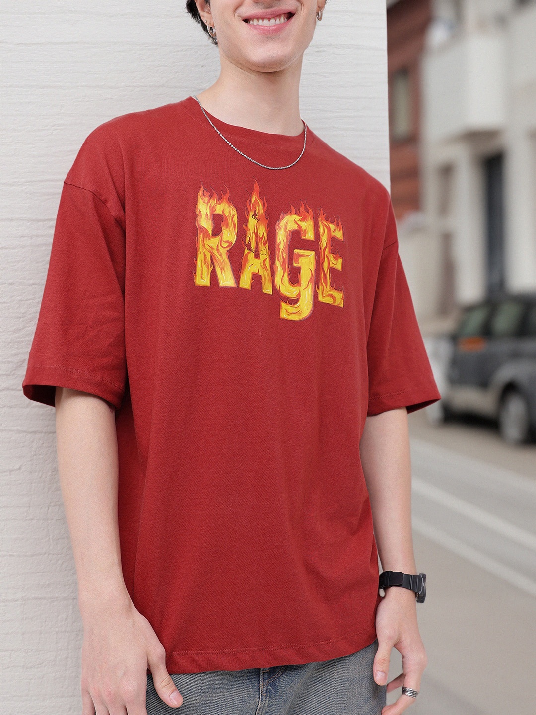 

Kook N Keech Let Your Rage Roar Oversized T-shirt, Rust