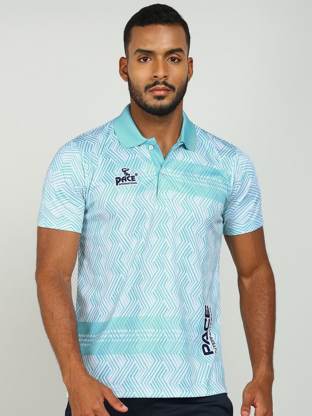 

Pace International Men Polo Collar Sublimation Pockets T-shirt, White
