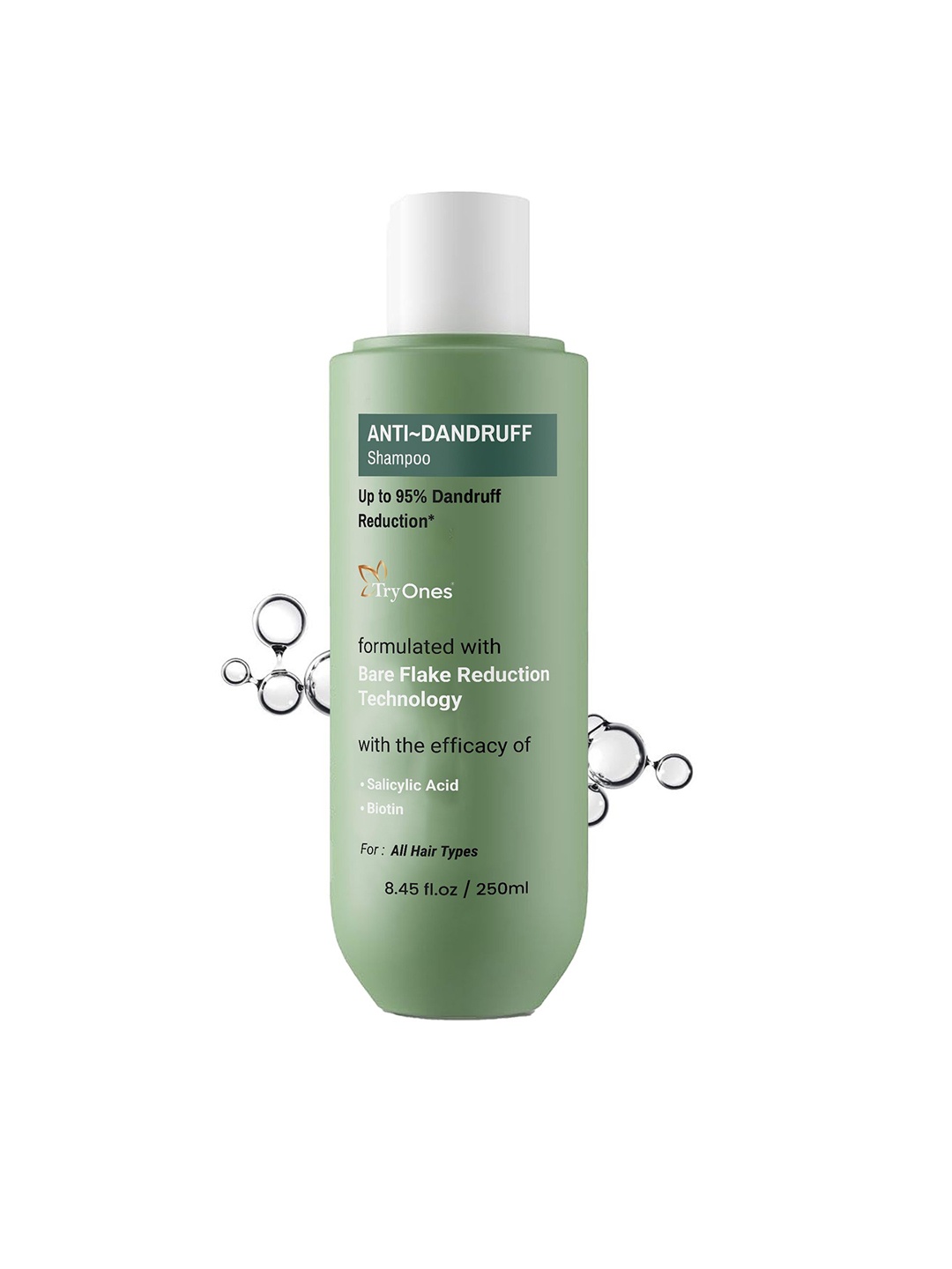 

TRYONES Salicylic Acid & Biotin Anti Dandruff Shampoo - 250 ml, Green