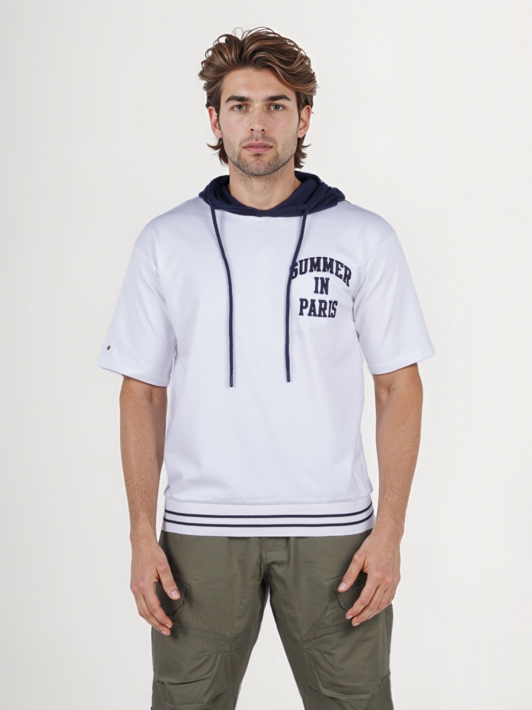

Celio Men Printed Hooded Pockets T-shirt, White