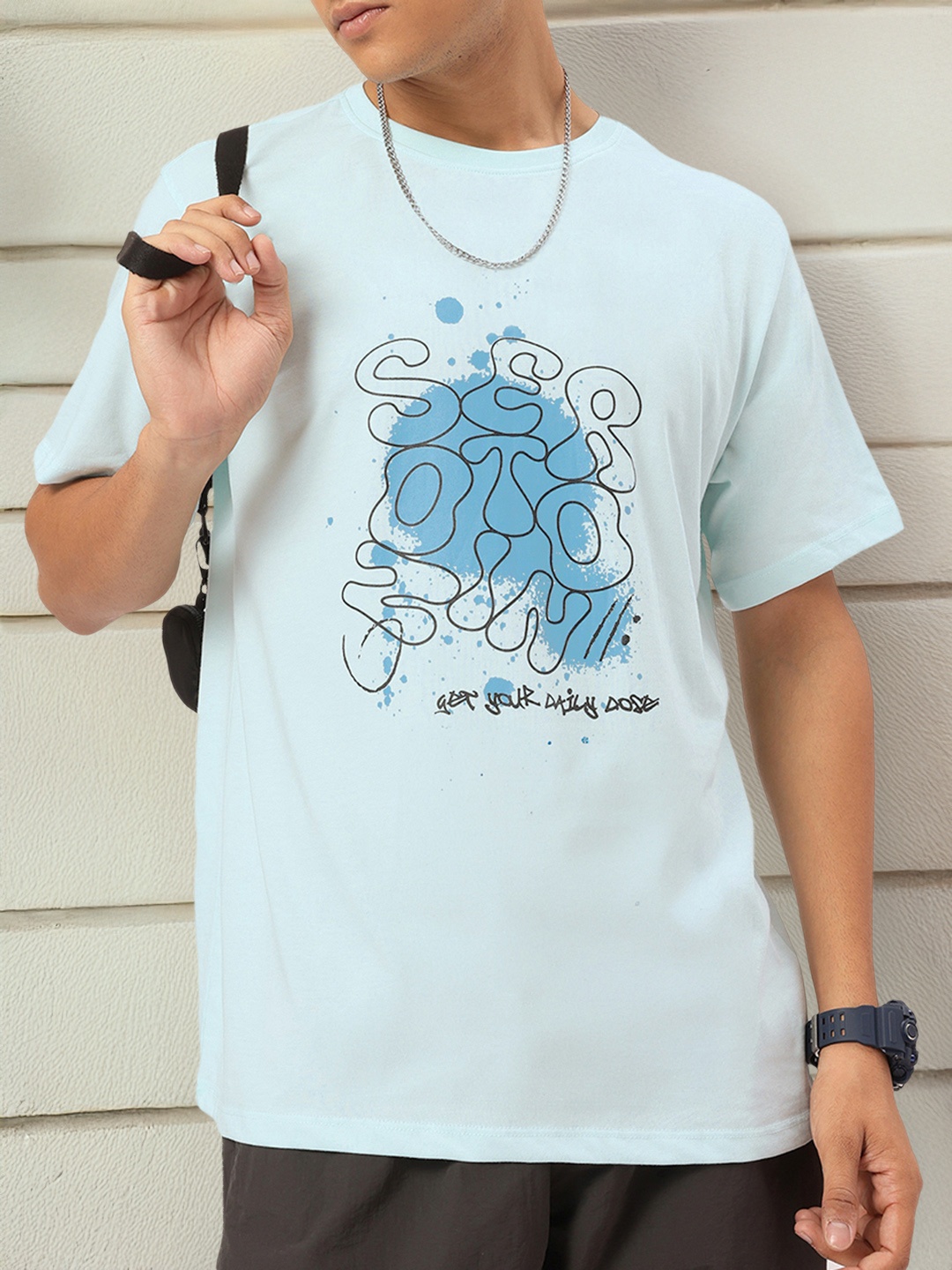 

Kook N Keech Baggy Bae Graphic Printed Relaxed T-shirt, Blue