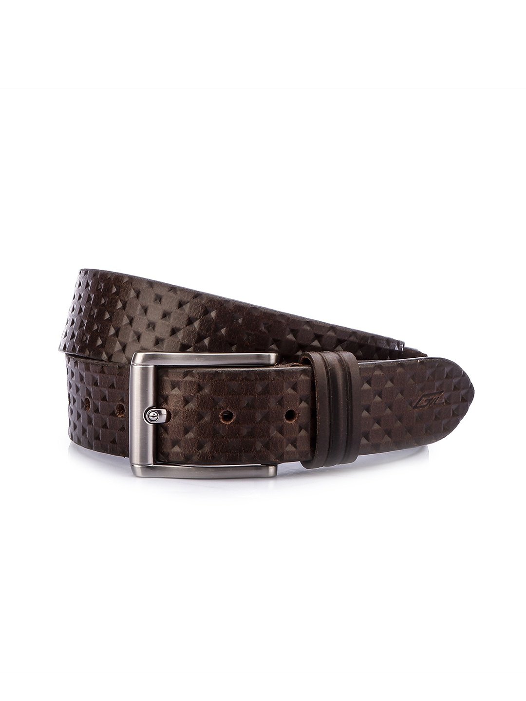 

GIL Men Textured Leather Formal Belt, Brown