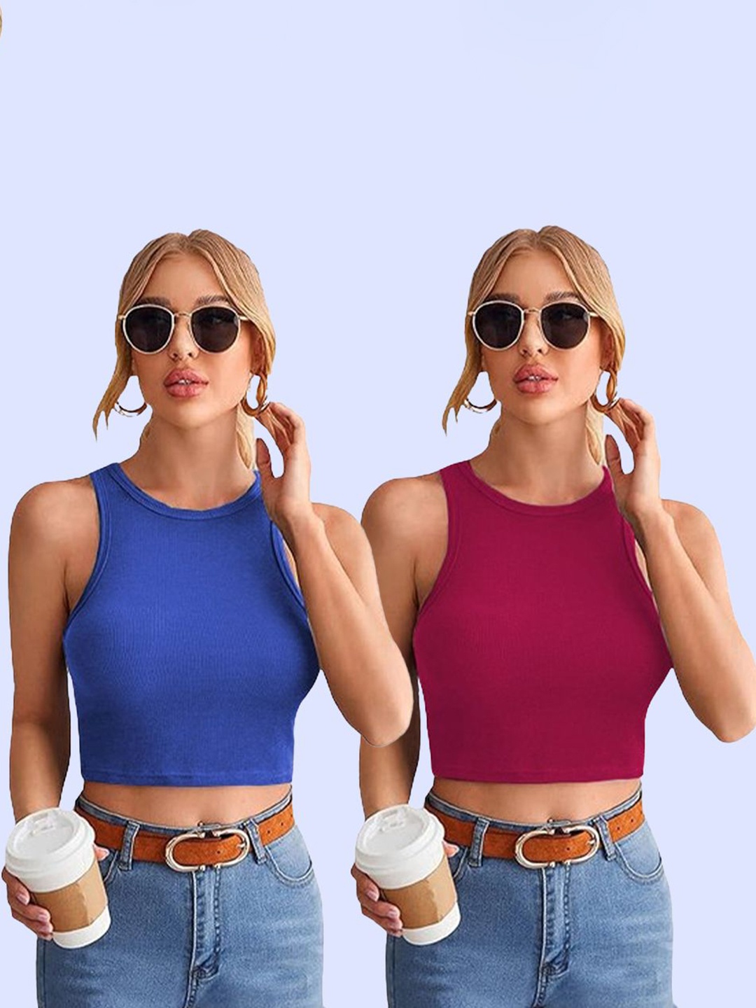 

Mast & Harbour Cotton Crop Top, Multi