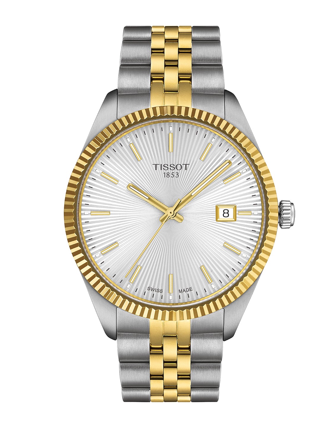 

TISSOT Men Embellished Dial & Stainless Steel Bracelet Style Straps Analogue Watch T1564102203100, Silver