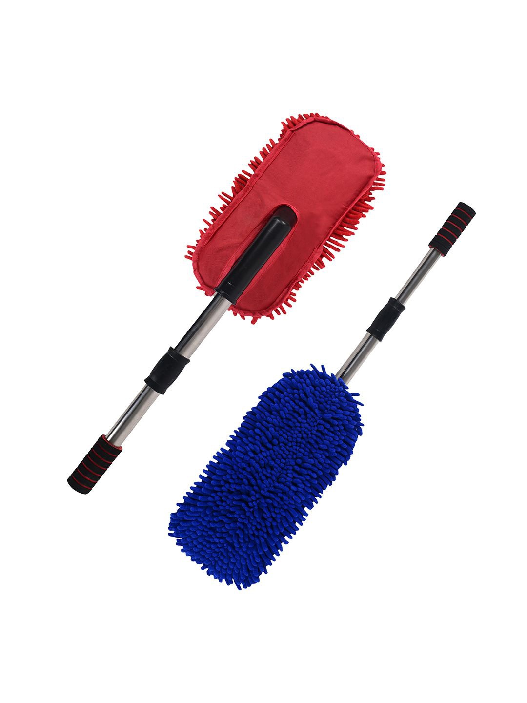 

Kuber Industries Blue & Red 2 Pieces Extendable Microfiber Hand Dusters