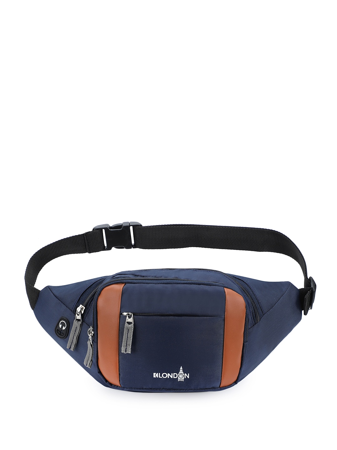 

K London Colorblocked Belt Stylish Waist Pouch, Blue